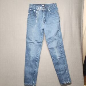 LA Blues Jeans Women Tight Size 10 Blue Taper 100% Cotton Fade Streak Vintage